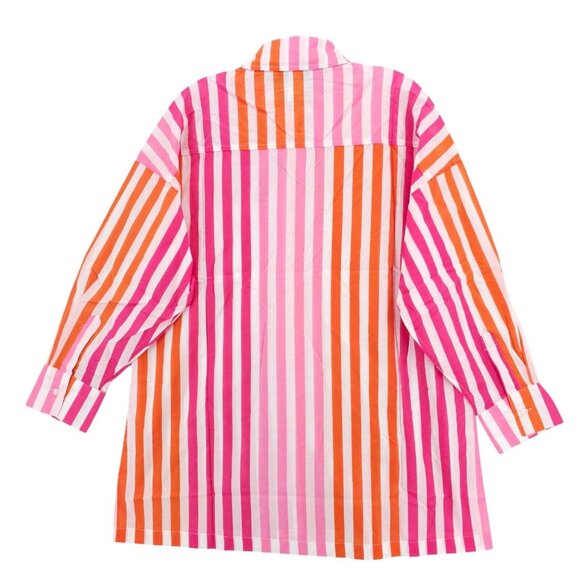 BEACH RIOT Alexa Top Shirt Sunset Stripes Button Front Oversized Cover Up S/M - Picture 3 of 9